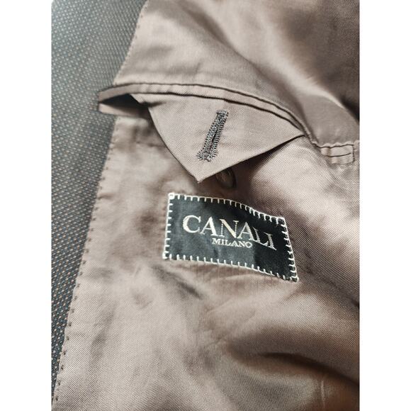 Canali Milano Blazer Jacket 58L US 48L Double Breasted Suit Coat Wool Italy - Picture 10 of 16